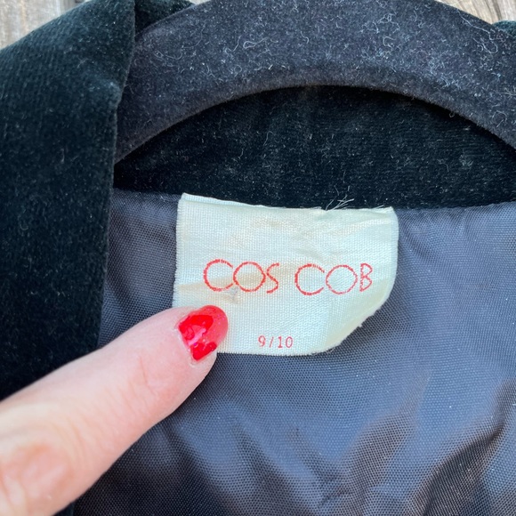 Cos Cob Vintage 1990s Black Velvet Blazer Size 9/10 - Picture 4 of 5